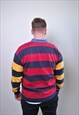 90'S RUGBY POLO JERSEY, LONG SLEEVE STRIPED POLO SHIRT