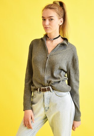 90'S RETRO GRUNGE JAZZY OVERSIZED KNIT CARDIGAN TOP