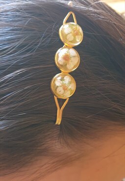 Dried flower hair clip 