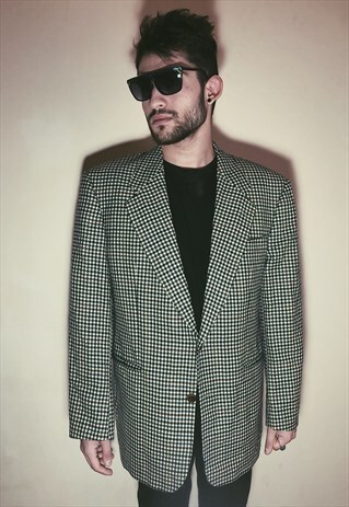 90S VINTAGE PLAID BLAZER
