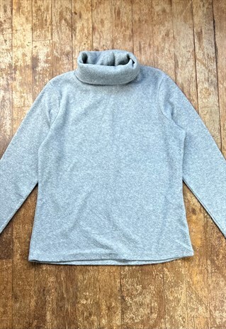 GREY ROLL NECK FLEECE JUMPER