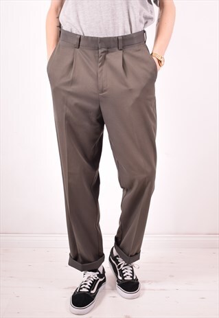 NIKE MENS VINTAGE TROUSERS W32 L32 GREY 90S