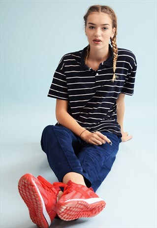 90'S RETRO LACOSTE ATHLEISURE STRIPED POLO T-SHIRT TEE