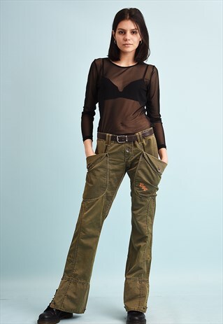 Y2K LOW WAIST CARGO TROUSERS