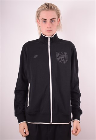 NIKE MENS VINTAGE TRACKSUIT TOP JACKET LARGE BLACK 90S