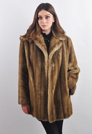 VINTAGE PREMIUM CARAMEL FAUX FUR COAT