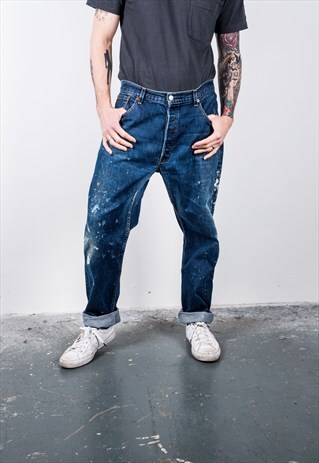 VINTAGE BLUE LEVI'S 501 PAINT JEANS