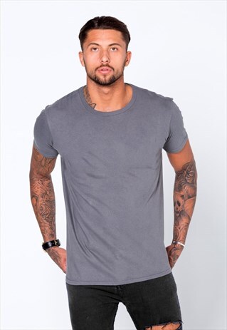 ESSENTIAL BLANK T-SHIRT - LIGHT SLATE GREY TWEED