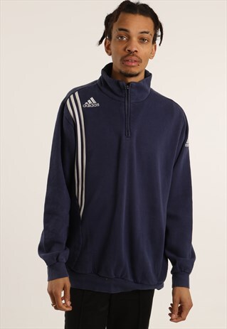 VINTAGE ADIDAS EMBROIDERED 1/4 ZIP SWEATSHIRT