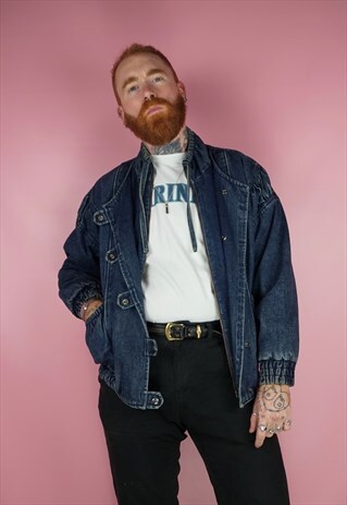 VINTAGE 1980S FAUX FUR LINED DENIM JACKET