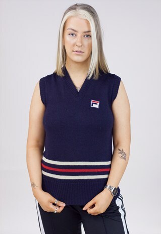 VINTAGE FILA NAVY KNIT VEST
