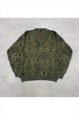 Vintage abstract knitted jumper Men's L