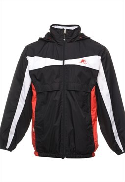 Vintage Starter Black, Red & White Hooded Jacket - S