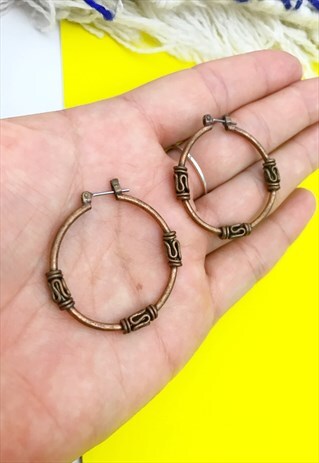 1990'S COPPER GRUNGE HOOPS