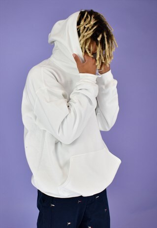 G&G UNISEX WHITE WRITING RIBBON HOOD