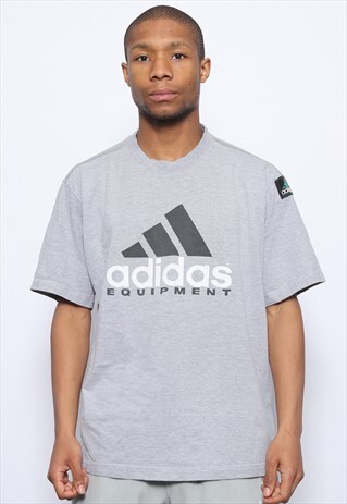 VINTAGE ADIDAS CHEST PRINT TEE GREY