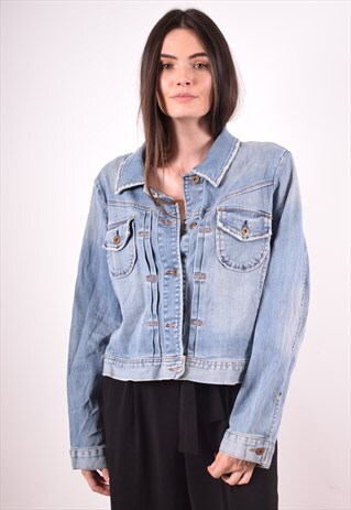 WOMENS VINTAGE DENIM JACKET XL BLUE 90S