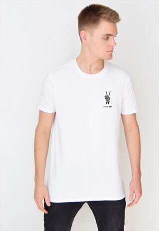 WHITE PEACE OUT T-SHIRT