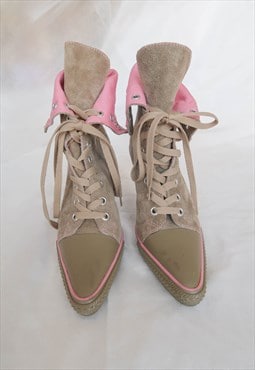 Suede High Heels Sneakers Boots