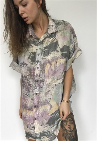 PATTERNED OVERSIZED RETRO VINTAGE UNISEX FESTIVAL SHIRT