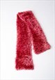 VINTAGE Y2K PINK FLUFFY FUZZY WINTER LONG SCARF UNISEX