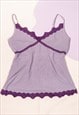 VINTAGE TOP Y2K PURPLE LACE SINGLET