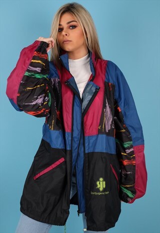 VINTAGE WINDBREAKER JACKET IN MULTI NJ510B