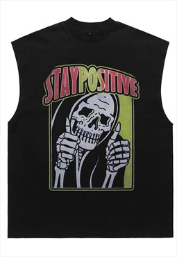 Grim reaper tank top surfer vest skeleton sleeveless t-shirt