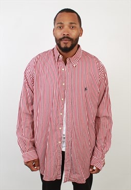 Men's Vintage ralph Lauren red striped classic fit shirt