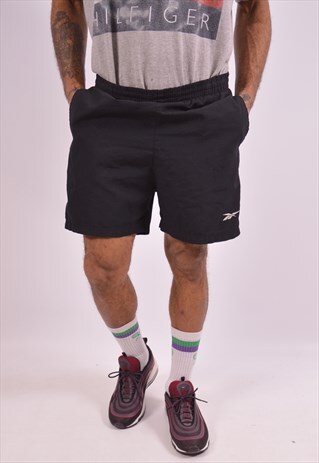 REEBOK MENS VINTAGE SHORTS LARGE BLACK 90S