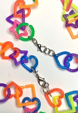 funky random shape chain link festival choker necklace