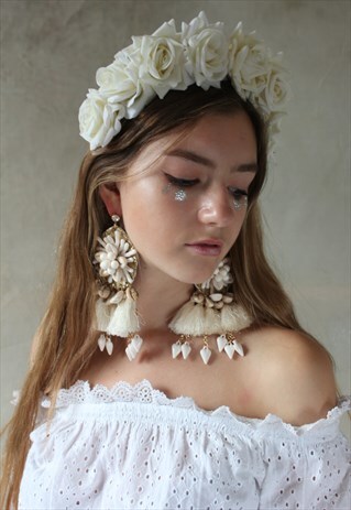 ROUGE PONY - IVORY VELVET FRIDA KAHLO HEADBAND