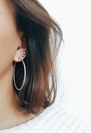 ARMADILLO SILVER SURGICAL STEEL HOOP EARRINGS