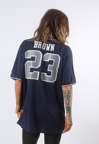 T-SHIRT SPORT JERSEY TOP OVERSIZED BASEBALL UK 16 (H6DF)