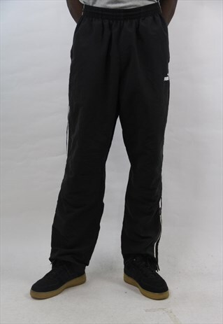 VINTAGE PUMA SOFT BLACK TRACKSUIT BOTTOMS