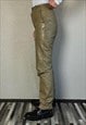 VINTAGE 80S LEATHER TROUSERS IN TAUPE