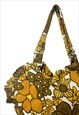 YELLOW FLORAL RUFFLE HEART TOTE BAG