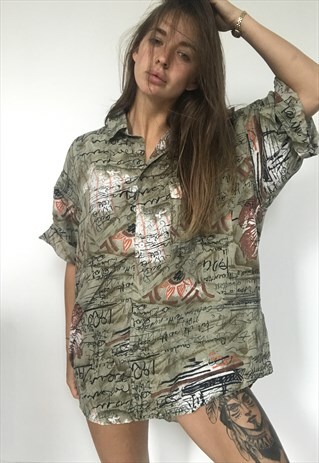 PATTERNED OVERSIZED RETRO VINTAGE UNISEX FESTIVAL SHIRT