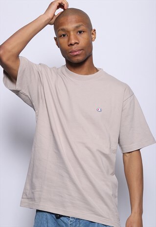 VINTAGE CHAMPION LOGO T-SHIRT BEIGE
