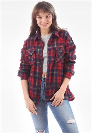 VINTAGE WOOL FLANNEL PLAID SHIRT