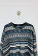 VINTAGE ABSTRACT KENZO KNITTED JUMPER PATTERNED CHUNKY KNIT