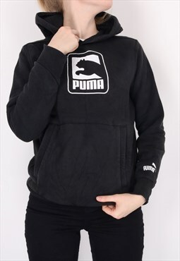 Puma - Black Printed Spellout Crewneck Sweatshirt - Large