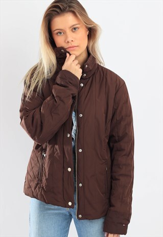 VINTAGE TOMMY HILFIGER QUILTED JACKET BROWN