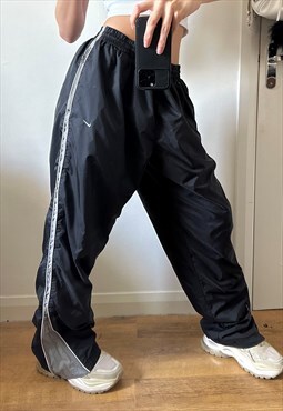 Rare 00s Nike Black & Grey Loose Track Pants