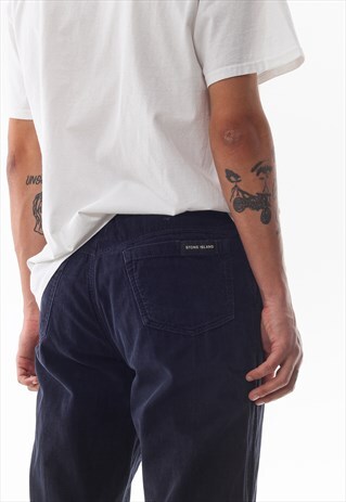 VINTAGE STONE ISLAND CORDUROY PANTS 90S NAVY BLUE