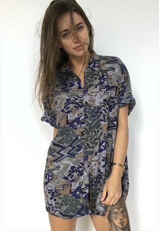 PATTERNED OVERSIZED RETRO VINTAGE UNISEX FESTIVAL SHIRT