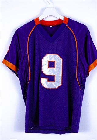 VINTAGE TRAINING TOP PURPLE WITH STRIPES AND SPELL OUT