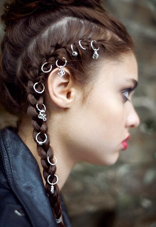 HAIR RINGS, HAIR JEWELLERY, FESTIVAL HAIR, SILVER HAIR RINGS