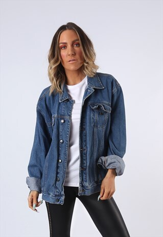 DENIM JACKET OVERSIZED FITTED VINTAGE UK 18 (DAO)