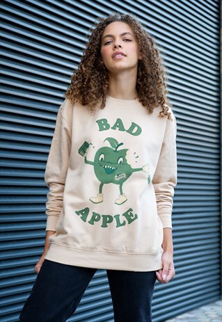 BAD APPLE WOMEN'S SLOGAN SWEATSHIRT